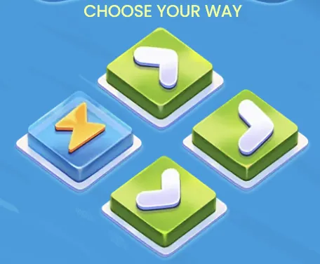 Cheesy Road direction arrow controls — three green arrows and one blue lightning arrow