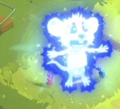 Cheesy Road ghost mode showing the mouse glowing blue with transparency effect