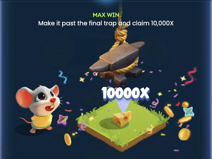 Cheesy Road maximum win 10000x multiplier screen with celebration